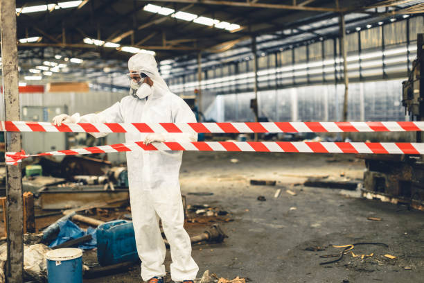 Professional Sewage Cleanup technician working in Bozrah, CT